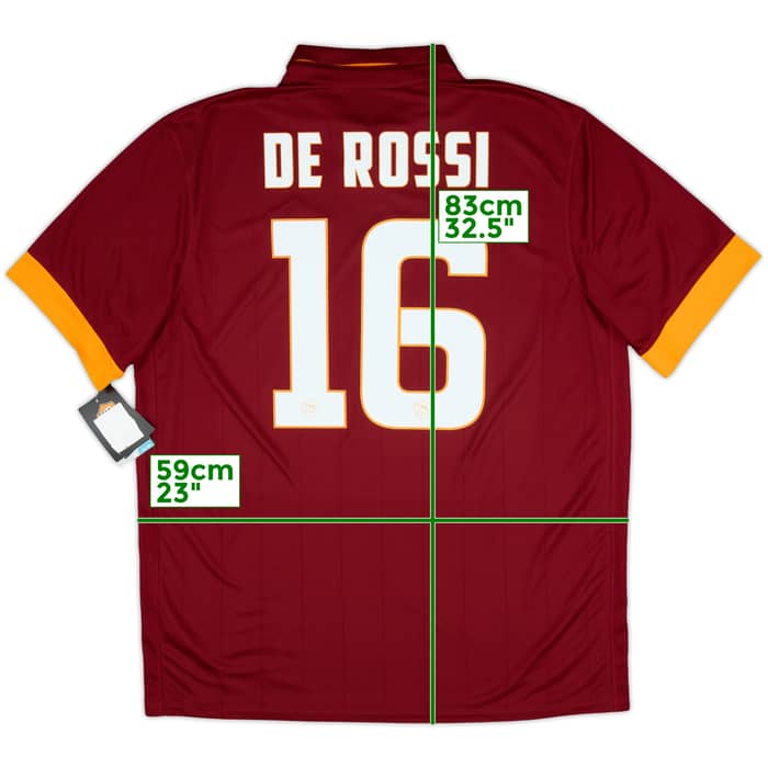 2014-15 Roma Home Shirt De Rossi #16 (XL)