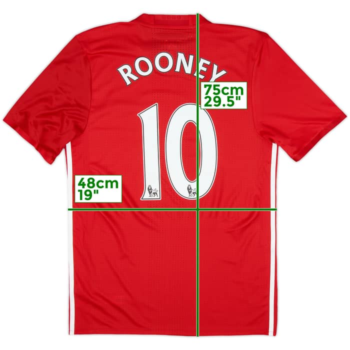 2016-17 Manchester United Player Issue Home Shirt Rooney #10 (M/L)