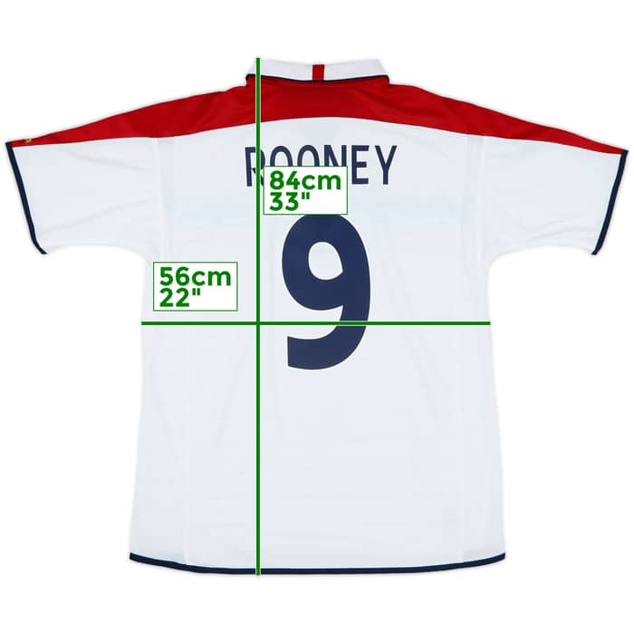 2003-05 England Home Shirt Rooney #9 (L)