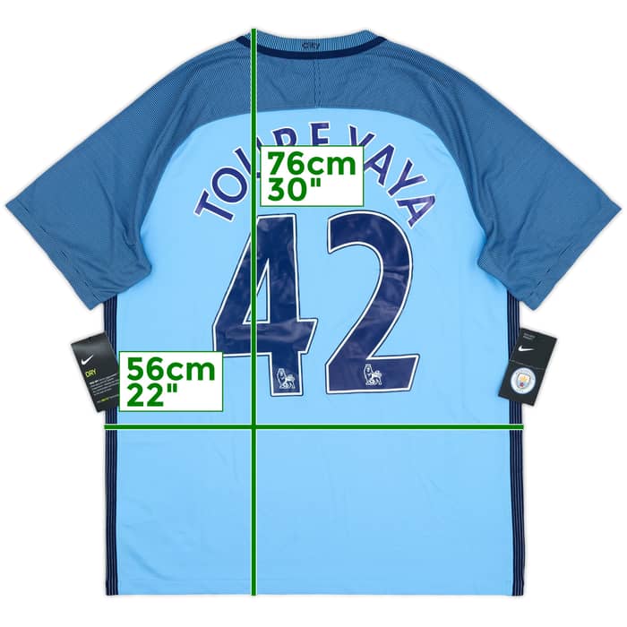 2016-17 Manchester City Home Shirt Toure Yaya #42 (L)