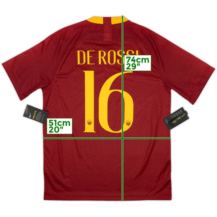 2018-19 Roma Home Shirt De Rossi #16 (M)