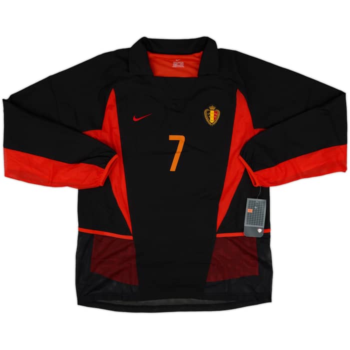 2002-04 Belgium Player Issue Away L/S Shirt Wilmots #7 (M)