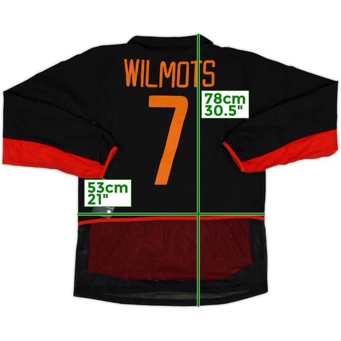 2002-04 Belgium Player Issue Away L/S Shirt Wilmots #7 (M)