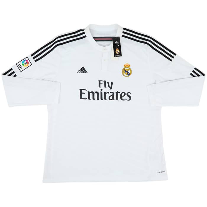 2014-15 Real Madrid Home L/S Shirt Bale #11 (XXL)