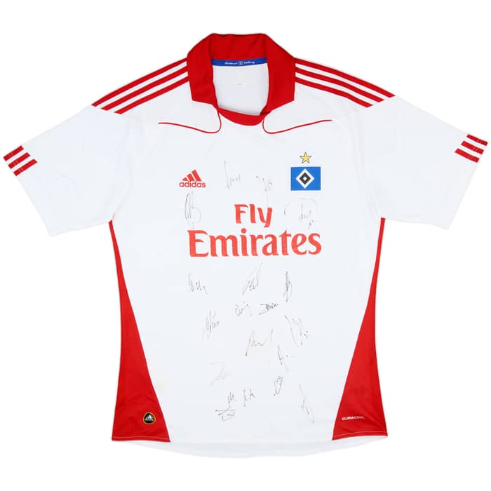 2010-11 Hamburg Squad Signed Home Shirt - 6/10 - (L)
