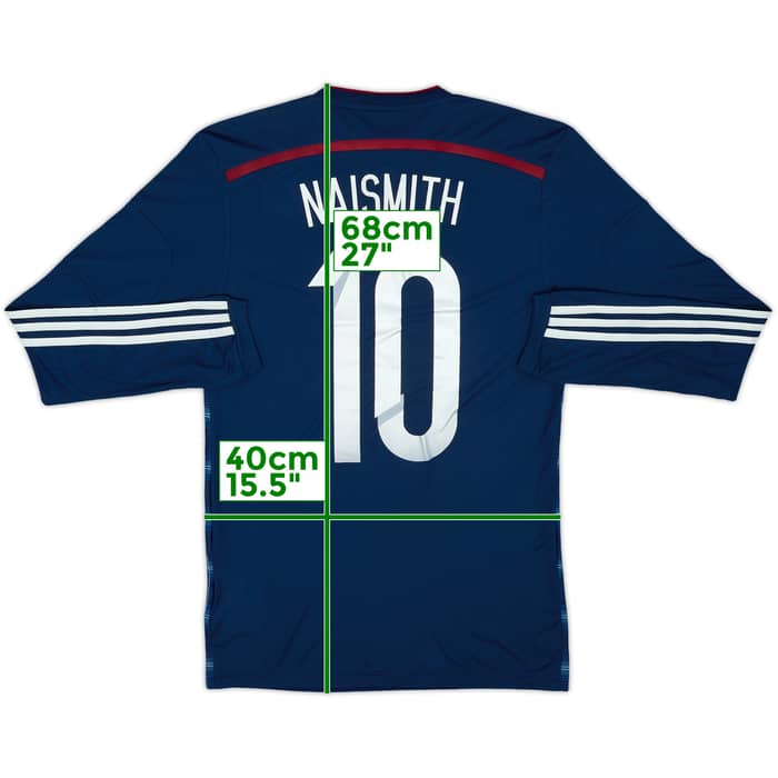 2014-15 Scotland Player Issue Home L/S Shirt Naismith #10 (S)