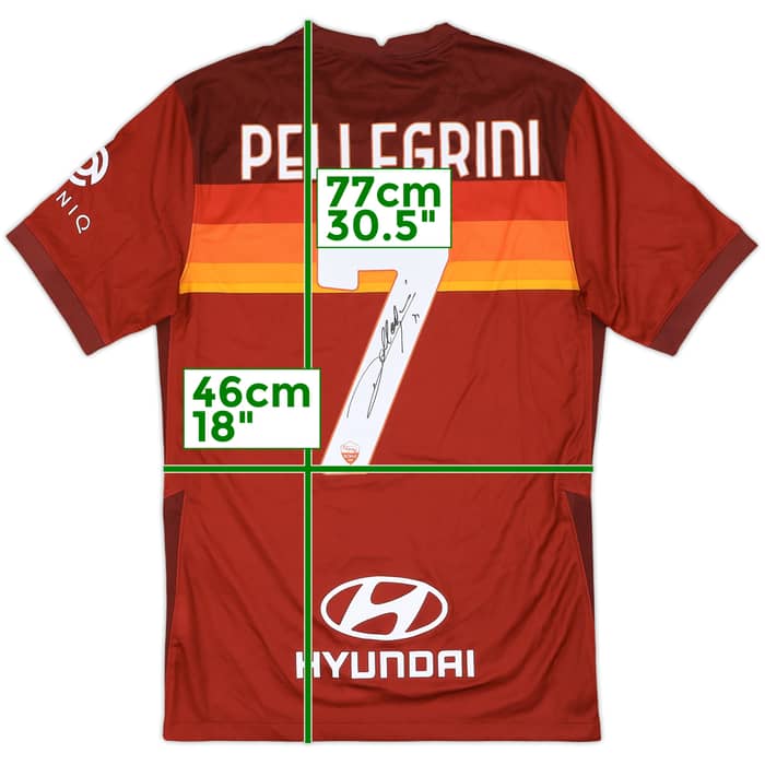 2020-21 Roma Signed Home Shirt Pellegrini #7 - 8/10 - (S)