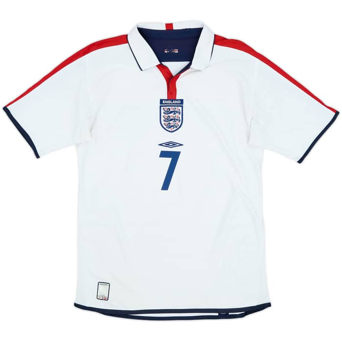 2003-05 England Home Shirt Beckham #7 - 6/10 - (S)