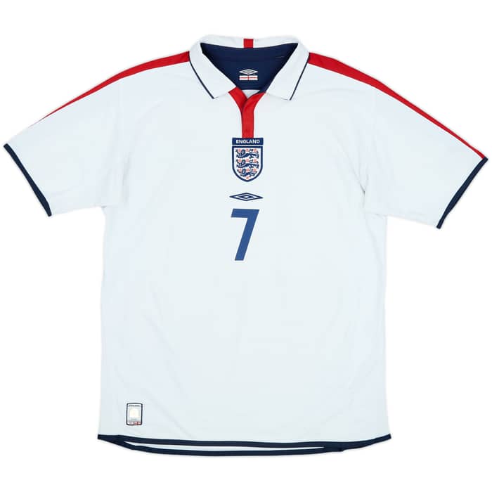 2003-05 England Home Shirt Beckham #7 - 6/10 - (L)