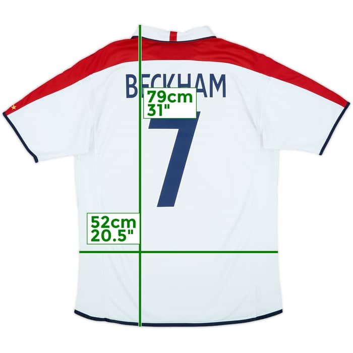 2003-05 England Home Shirt Beckham #7 - 6/10 - (L)