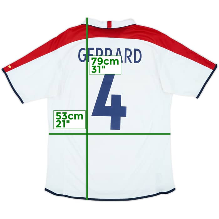 2003-05 England Home Shirt Gerrard #4 - 5/10 - (L)