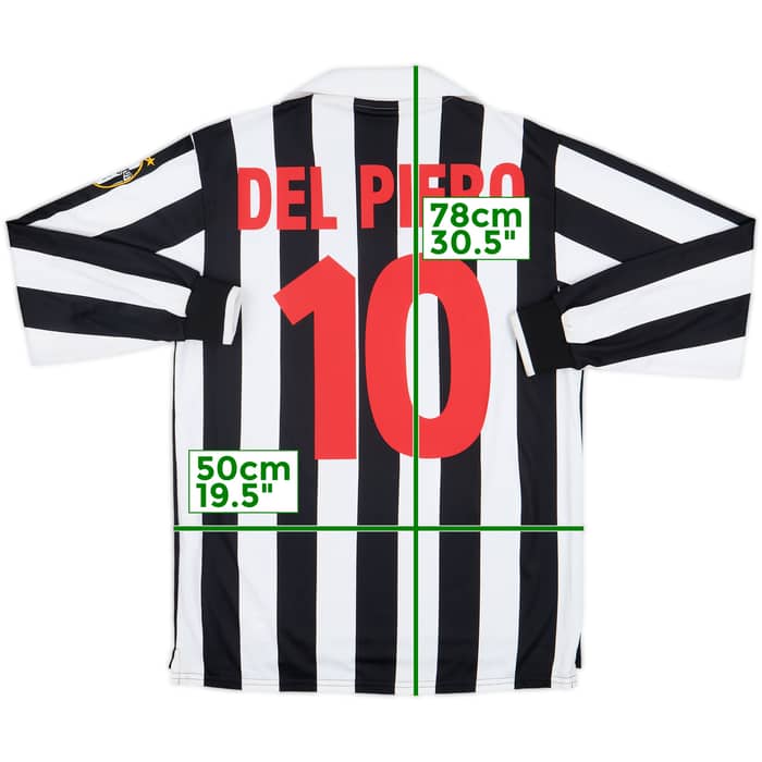 1998-99 Juventus Home L/S Shirt Del Piero #10 - 6/10 - (XL.Boys)