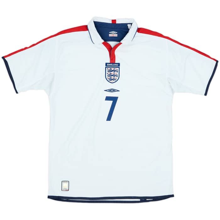 2003-05 England Home Shirt Beckham #7 - 6/10 - (M)