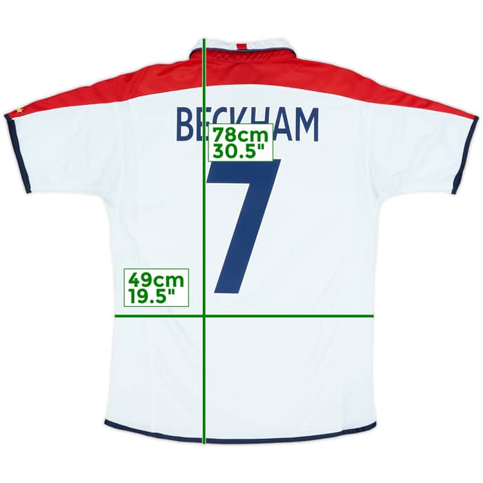 2003-05 England Home Shirt Beckham #7 - 6/10 - (M)
