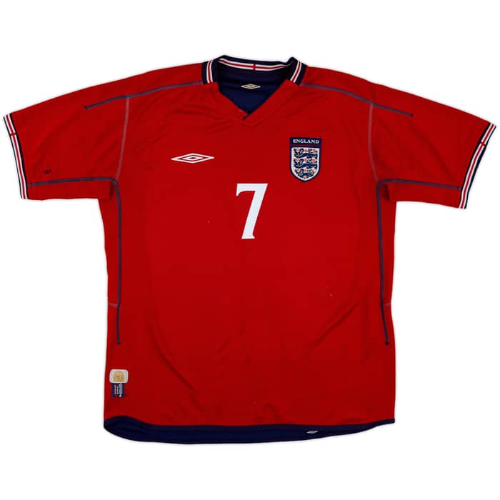 2002-04 England Away Shirt Beckham #7 - 6/10 - (L)