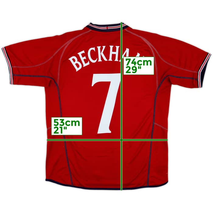 2002-04 England Away Shirt Beckham #7 - 6/10 - (L)