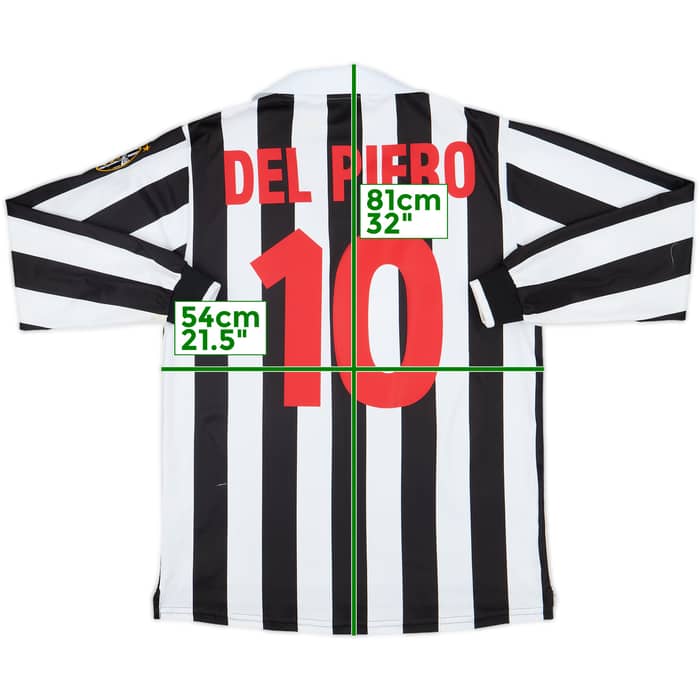 1998-99 Juventus Home L/S Shirt Del Piero #10 - 8/10 - (M)
