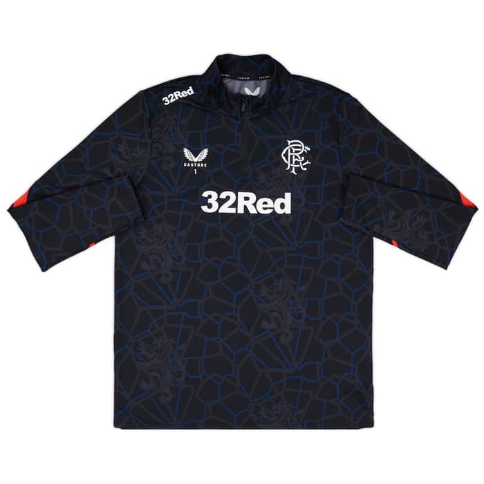 2024-25 Rangers Player Issue 1/4 Zip Pre-Match Top - 9/10