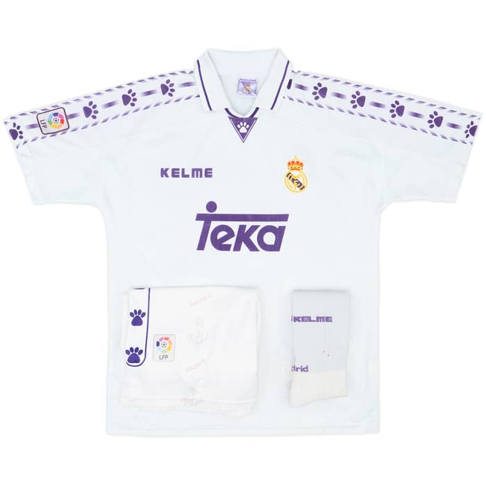 1996-97 Real Madrid Home Full Kit - 8/10 - (L)