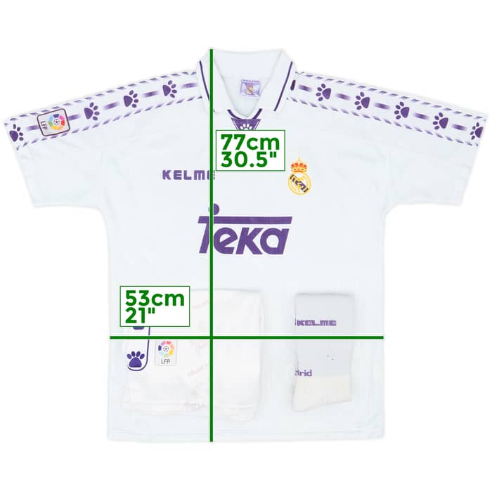 1996-97 Real Madrid Home Full Kit - 8/10 - (L)