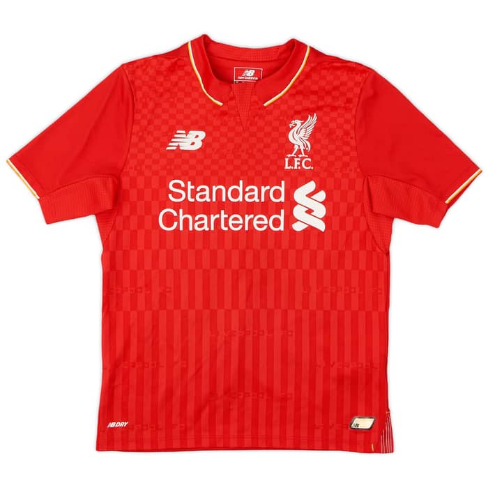 2015-16 Liverpool Home Shirt Flanagan #38 - 8/10 - (S.Boys)