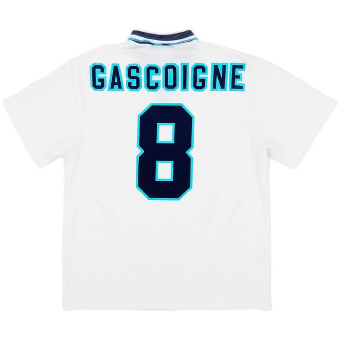 1995-97 England Home Shirt Gascoigne #8 - 7/10 - (XL)
