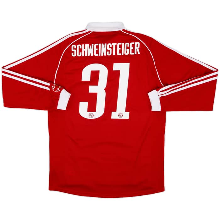 2006-07 Bayern Munich Player Issue Home L/S Shirt Schweinsteiger #31 - 8/10 - (M)