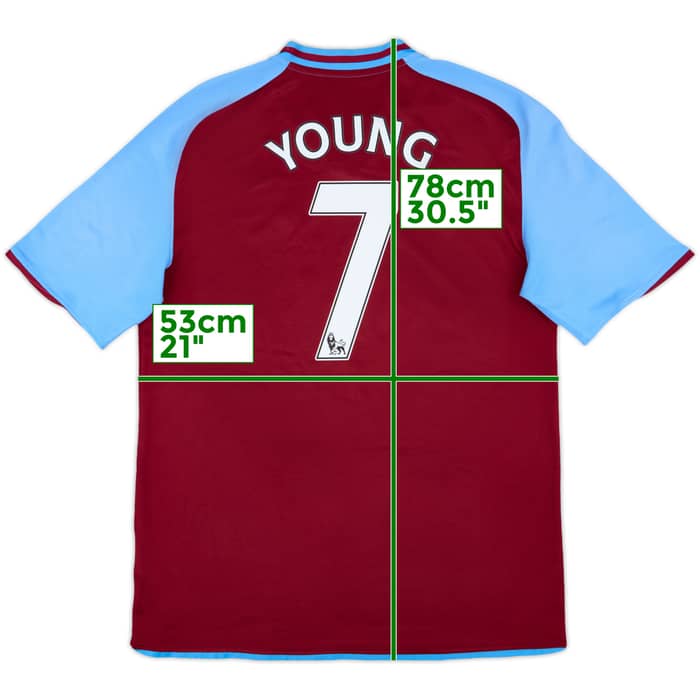 2008-09 Aston Villa Home Shirt Young #7 - 6/10 - (L)