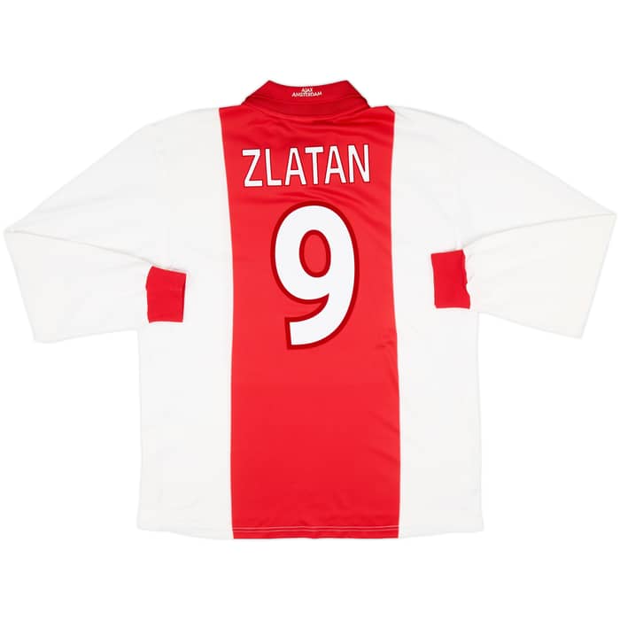 2001-02 Ajax Player Issue Home L/S Shirt Zlatan #9 - 7/10 - (L)