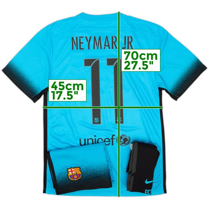 2015-16 Barcelona Third Full Kit Neymar Jr #11 - 9/10 - (S)