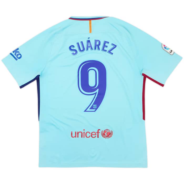 2017-18 Barcelona Away Shirt & Shorts Suarez #9 - 6/10 - (M)
