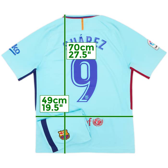 2017-18 Barcelona Away Shirt & Shorts Suarez #9 - 6/10 - (M)