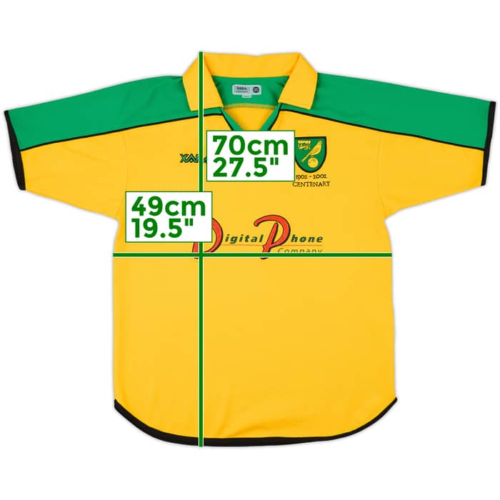 2001-03 Norwich Centenary Home Shirt - 8/10 - (S)