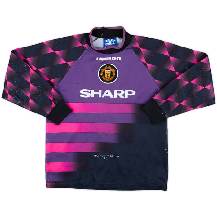1996-97 Manchester United GK Shirt Schmeichel #1 - 7/10 - (L.Boys)