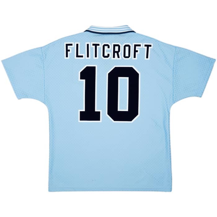 1995-97 Manchester City Home Shirt Flitcroft #10 - 5/10 - (L)