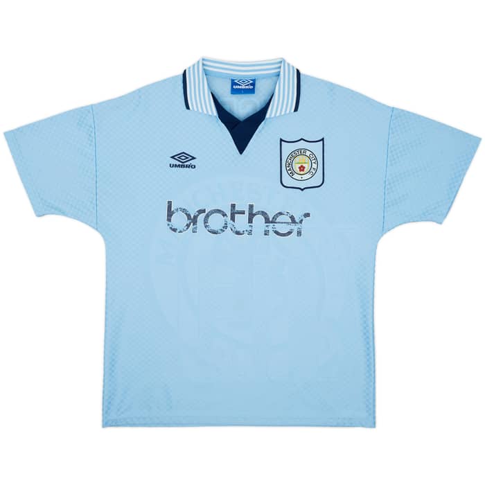 1995-97 Manchester City Home Shirt Flitcroft #10 - 5/10 - (L)