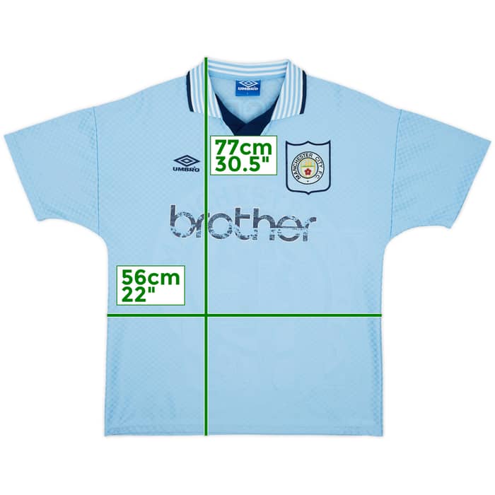 1995-97 Manchester City Home Shirt Flitcroft #10 - 5/10 - (L)