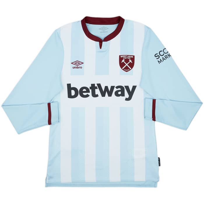 2021-22 West Ham Away L/S Shirt Noble #16 - 6/10 - (S)