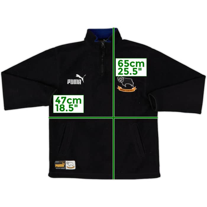 2000-01 Derby County Puma 1/4 Zip Fleece Sweat Top - 8/10 - (M.Boys)