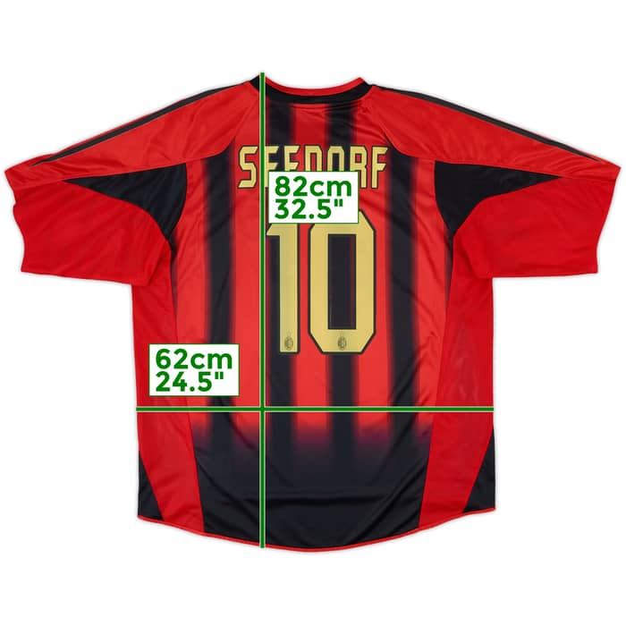 2004-05 AC Milan Home Shirt Seedorf #10 - 8/10 - (XL)