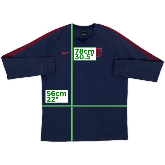 2019-20 Barcelona Nike Sweat Top - 8/10 - (L)