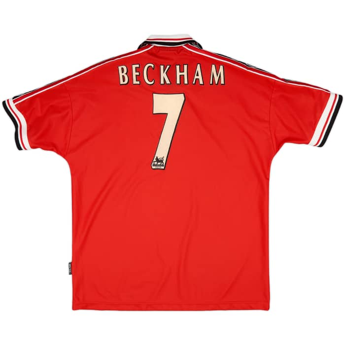 1998-00 Manchester United Home Shirt Beckham #7 - 6/10 - (XL)