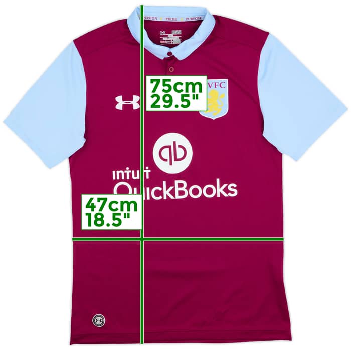 2016-17 Aston Villa Home Shirt - 9/10 - (M)