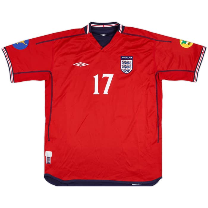 2002 England Match Issue U21 European Championships Away Shirt Smith #17