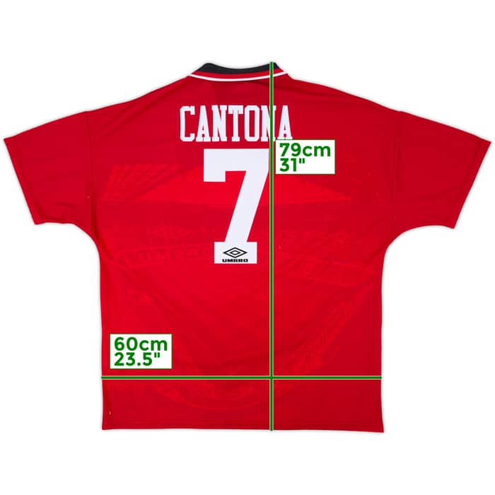 1994-96 Manchester United Home Shirt Cantona #7 - 8/10 - (XXL)