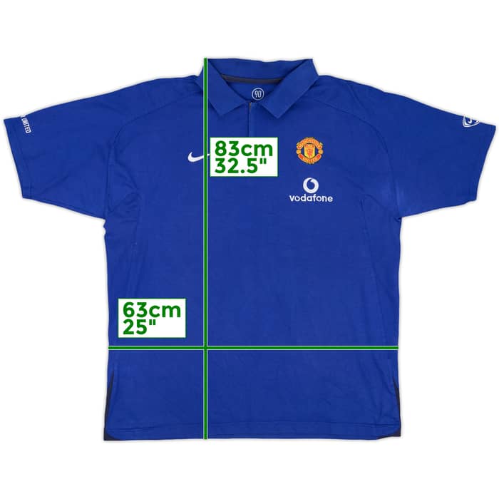 2002-03 Manchester United Nike 1/4 Zip Polo Shirt - 8/10 - (XXL)