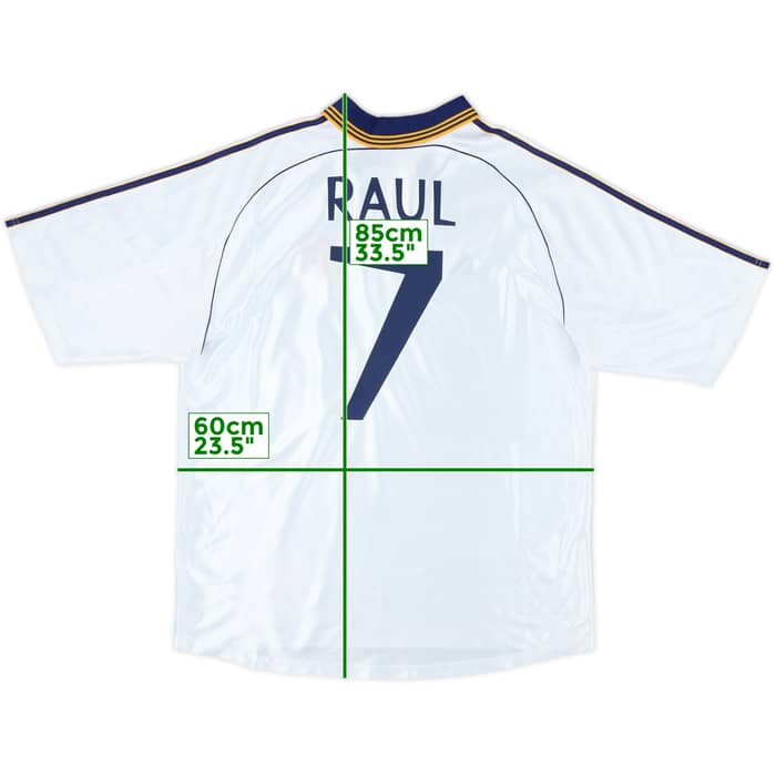1998-00 Real Madrid Home Shirt Raul #7 - 8/10 - (XL)