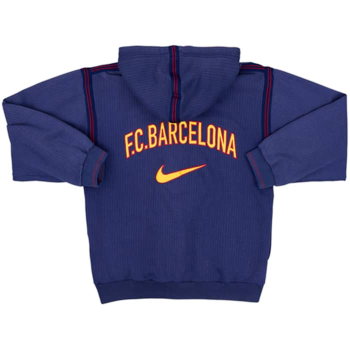 1998-99 Barcelona Nike 1/4 Zip Hooded Sweat Top - 8/10 - (S)