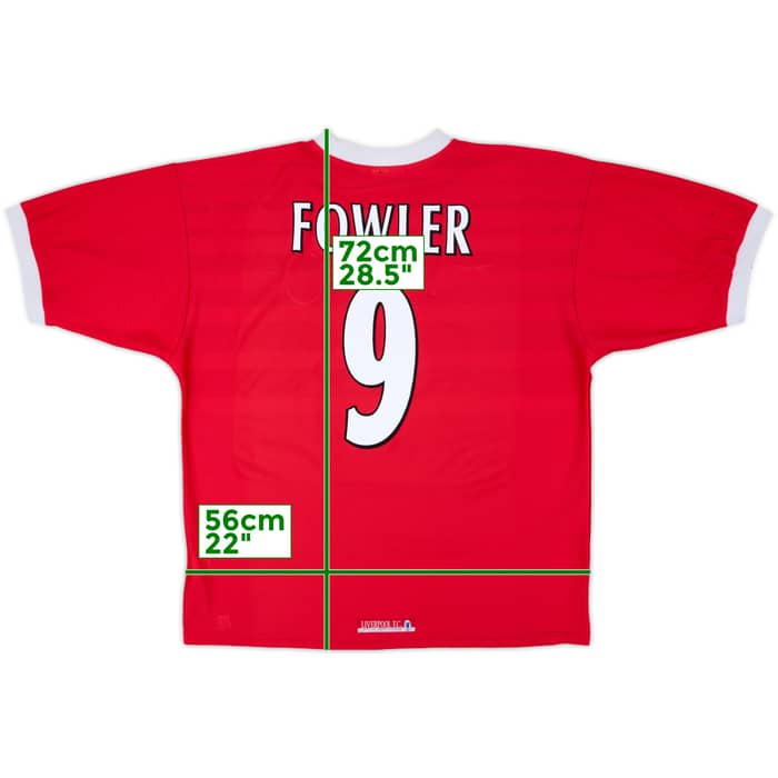 1998-00 Liverpool Home Shirt Fowler #9 - 7/10 - (XL)