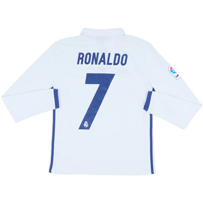 2016-17 Real Madrid Home L/S Shirt Ronaldo #7 - 6/10 - (L.Boys)